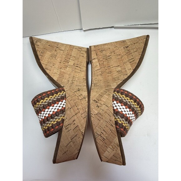 Veronica Beard Dali Raffia Wedge Sandals In Brown Multi Sz 9.5 New - Picture 4 of 8